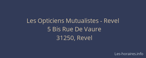 Les Opticiens Mutualistes - Revel