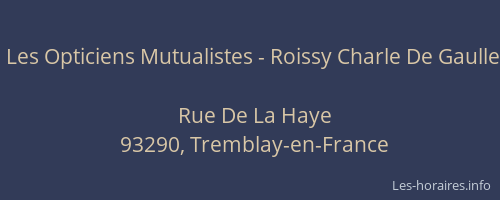 Les Opticiens Mutualistes - Roissy Charle De Gaulle