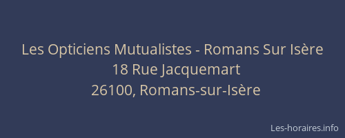 Les Opticiens Mutualistes - Romans Sur Isère