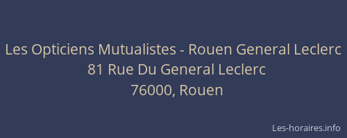 Les Opticiens Mutualistes - Rouen General Leclerc