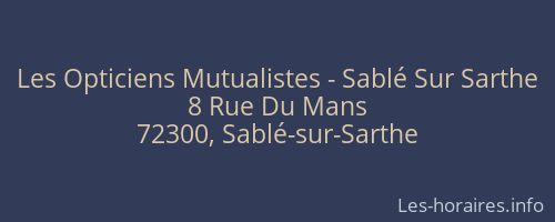 Les Opticiens Mutualistes - Sablé Sur Sarthe