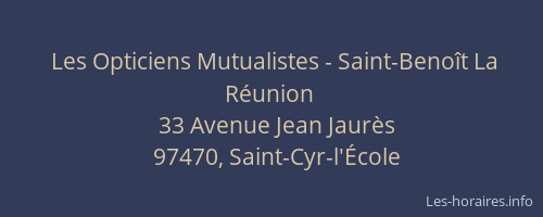Les Opticiens Mutualistes - Saint-Benoît La Réunion