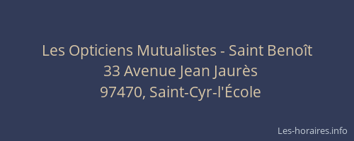 Les Opticiens Mutualistes - Saint Benoît
