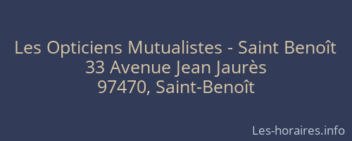 Les Opticiens Mutualistes - Saint Benoît