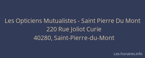 Les Opticiens Mutualistes - Saint Pierre Du Mont