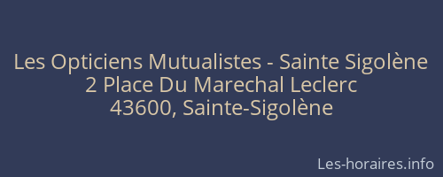 Les Opticiens Mutualistes - Sainte Sigolène