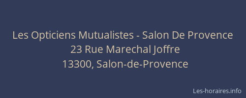 Les Opticiens Mutualistes - Salon De Provence