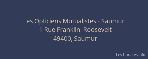 Les Opticiens Mutualistes - Saumur