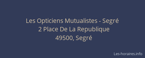 Les Opticiens Mutualistes - Segré