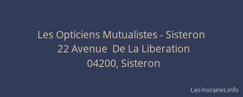 Les Opticiens Mutualistes - Sisteron