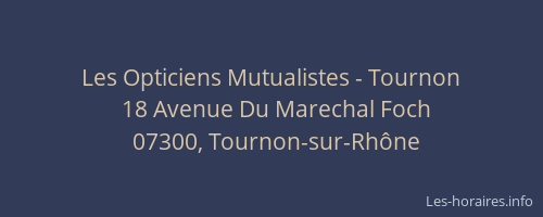 Les Opticiens Mutualistes - Tournon
