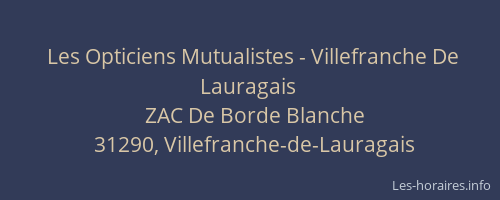 Les Opticiens Mutualistes - Villefranche De Lauragais