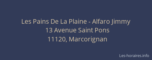 Les Pains De La Plaine - Alfaro Jimmy