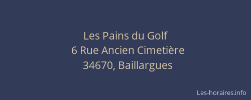 Les Pains du Golf