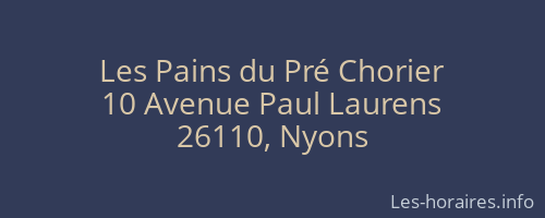 Les Pains du Pré Chorier