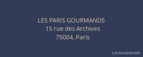 LES PARIS GOURMANDS