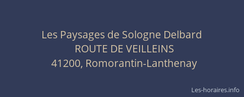 Les Paysages de Sologne Delbard