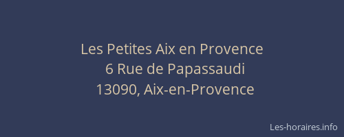 Les Petites Aix en Provence