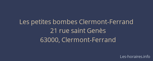 Les petites bombes Clermont-Ferrand