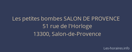 Les petites bombes SALON DE PROVENCE
