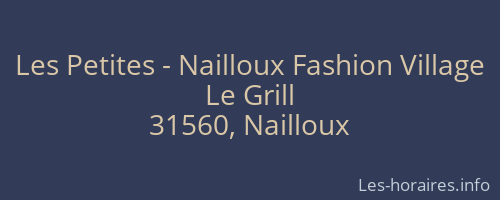 Les Petites - Nailloux Fashion Village