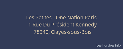 Les Petites - One Nation Paris