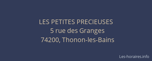 LES PETITES PRECIEUSES