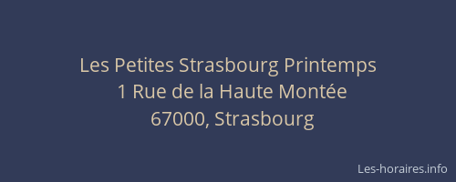 Les Petites Strasbourg Printemps