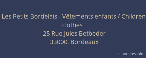 Les Petits Bordelais - Vêtements enfants / Children clothes