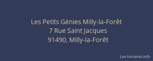 Les Petits Génies Milly-la-Forêt