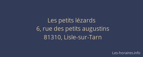 Les petits l&eacute;zards