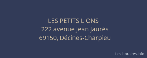 LES PETITS LIONS