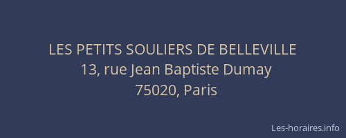 LES PETITS SOULIERS DE BELLEVILLE