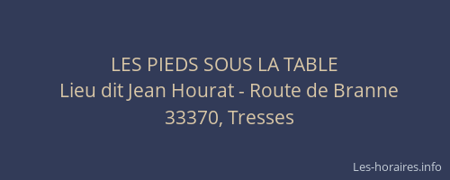 LES PIEDS SOUS LA TABLE