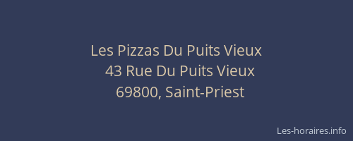 Les Pizzas Du Puits Vieux