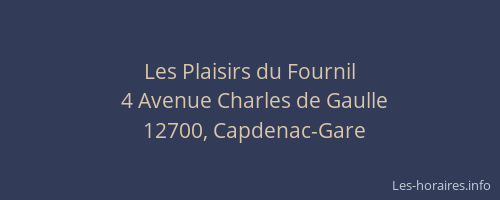 Les Plaisirs du Fournil