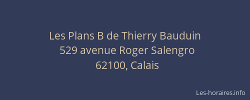 Les Plans B de Thierry Bauduin