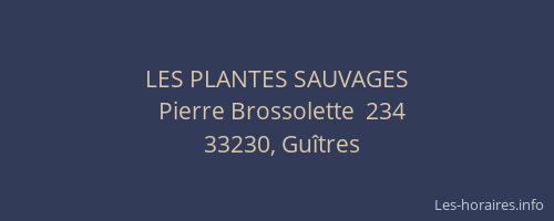 LES PLANTES SAUVAGES