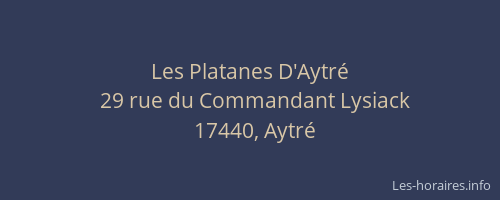 Les Platanes D'Aytr&eacute;