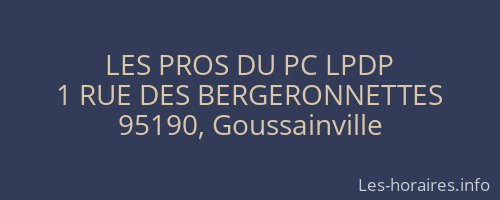 LES PROS DU PC LPDP