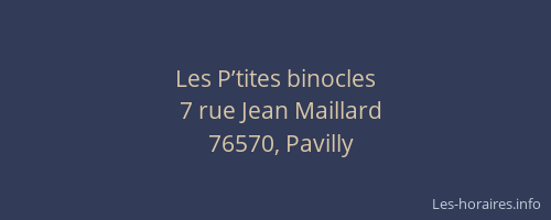 Les P’tites binocles