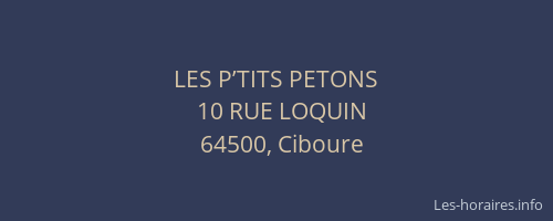 LES P’TITS PETONS
