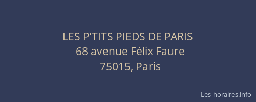 LES P’TITS PIEDS DE PARIS
