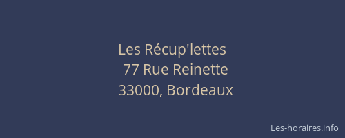 Les Récup'lettes