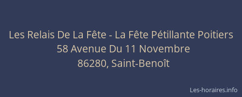 Les Relais De La F&ecirc;te - La F&ecirc;te P&eacute;tillante Poitiers