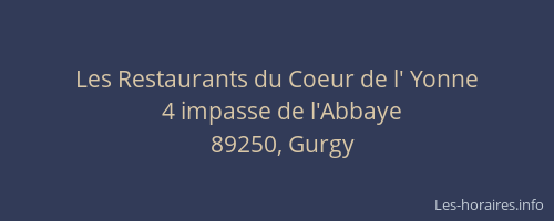 Les Restaurants du Coeur de l' Yonne