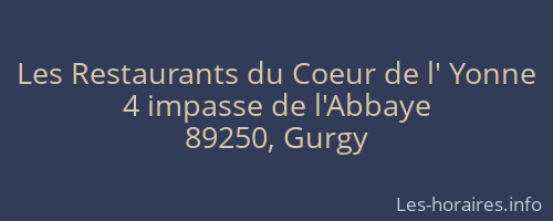 Les Restaurants du Coeur de l' Yonne