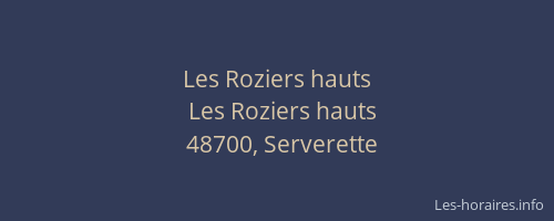 Les Roziers hauts