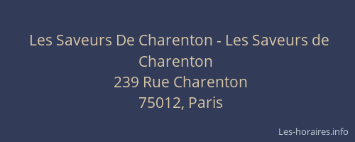 Les Saveurs De Charenton - Les Saveurs de Charenton
