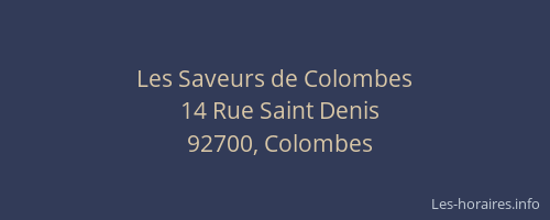Les Saveurs de Colombes